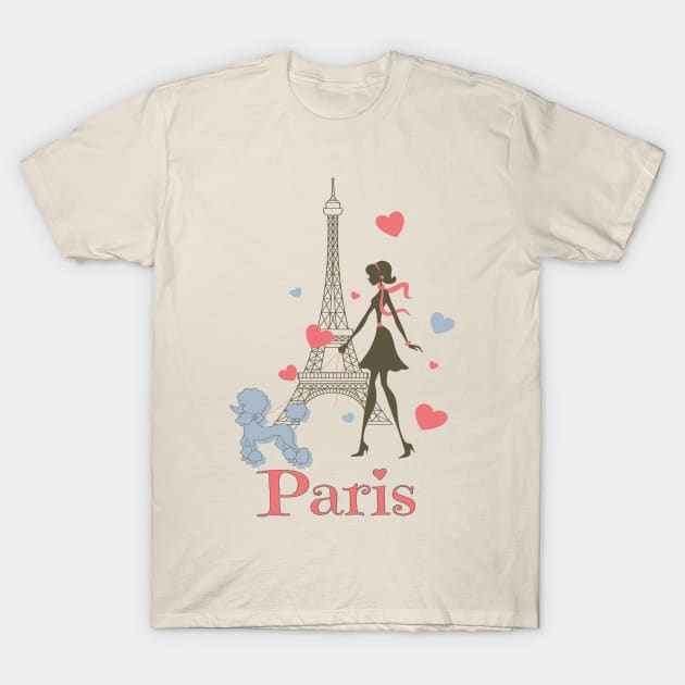 Girl in Paris T-Shirt by AlondraHanley